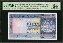 HONG KONG. Hong Kong & Shanghai Banking Corporation. 50 Dollars, 1979. P-184e. PMG Choice Uncirculated 64.

Printed by BWC. Watermark of Warrior's H...