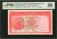 (t) HONG KONG. Lot of (3). Hong Kong & Shanghai Banking Corporation. 100 Dollars, 1977-81. P-187a & 187c. PMG About Uncirculated 53 to Choice About Un...
