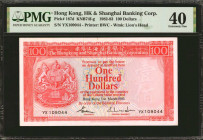 (t) HONG KONG. Hong Kong & Shanghai Banking Corporation. 100 Dollars, 1982-83. P-187d. PMG Extremely Fine 40.

An "YX" prefix is found on this 1983 ...