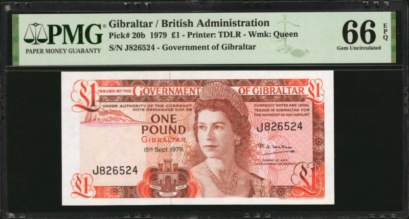 GIBRALTAR. Government of Gibraltar. 1 Pound, 1979. P-20b. PMG Gem Uncirculated 6...