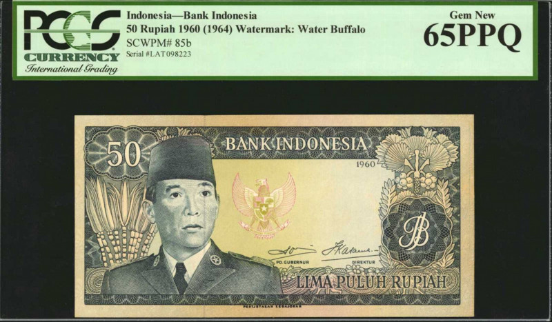 INDONESIA. Bank Indonesia. 50 Rupiah, 1960 (1964). P-85b. PCGS Currency Gem New ...