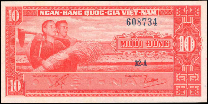 VIETNAM, SOUTH. Ngan-Hang Quoc Gia Viet-Nam. 10 Dong, ND (1962). P-5. About Unci...