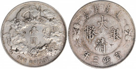 CHINA. Dollar, Year 3 (1911). Tientsin Mint. PCGS Genuine--Chopmark, EF Details.

L&M-37; KM-Y-31; WS-0046b. Variety with no dot after "DOLLAR" and ...