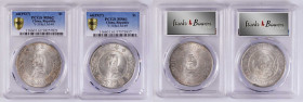 (t) CHINA. Duo of "Memento" Dollars (2 Pieces), ND (1927). Both PCGS Certified.

L&M-49; K-608; KM-Y-318a.1; WS-0160. 1) MS-62. 2) MS-61.

Estimat...