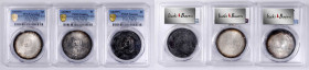 (t) CHINA. Trio of "Memento" Dollars (3 Pieces), ND (1927). All PCGS Genuine--Environmental Damage, UNC Detail Certified.

L&M-49; K-608; KM-Y-318a....