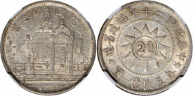 (t) CHINA. Fukien. 20 Cents, Year 20 (1931). NGC AU-58.

L&M-852; K-715; KM-Y-389.3; WS-1063. Canton Martyr's Memorial type. Although just shy of Mi...