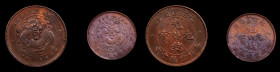 CHINA. Fukien. Duo of 10 & 5 Cash (2 Pieces), 1901-05. Average Grade: EXTREMELY FINE.

1) 10 Cash, ND (1901-05). EXTREMELY FINE. CL-FK.08; KM-Y-100....
