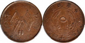 CHINA. Honan. 20 Cash, ND (1920). PCGS MS-62 Brown.

CL-HON.55; KM-Y-393.1. Crossed flags with different designs. A generally well struck coin with ...