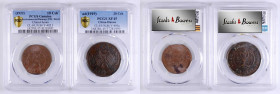 (t) CHINA. Hunan. Duo of Copper Minors (2 Pieces), ND (1919-22). Both PCGS Certified.

1) 10 Cash, Year 11 (1922). PCGS Genuine--Environmental Damag...