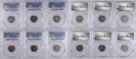 CHINA. Kwangtung. Sextet of 7.2 Candareens (10 Cents) (6 Pieces), ND (1890-1908). All PCGS Certified.

L&M-136; KM-Y-200; WS-0946. Grades range from...