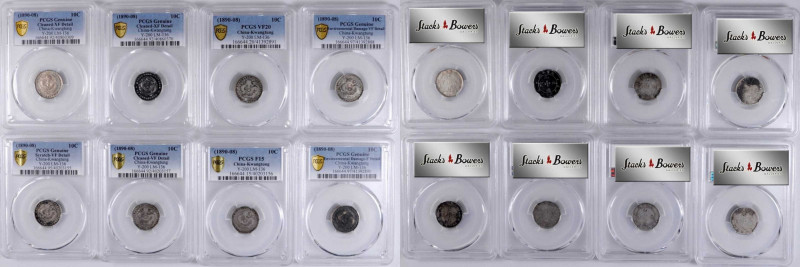 CHINA. Kwangtung. Octet of 7.2 Candareens (10 Cents) (8 Pieces), ND (1890-1908)....