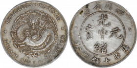 (t) CHINA. Szechuan. 7 Mace 2 Candareens (Dollar), ND (1901-08). PCGS Genuine--Cleaning, VF Details.

L&M-345; K-143g; KM-Y-238.1; WS-0735. Narrow f...