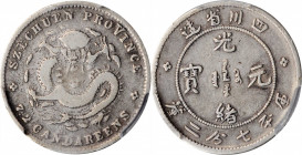 CHINA. Szechuan. 7.2 Candareens (10 Cents), ND (1898-1908). PCGS VF-25.

L&M-350; KM-Y-235; WS-0745. A wholesome circulated coin with medium gray to...