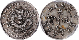 (t) CHINA. Szechuan. 3.6 Candareens (5 Cents), ND (1898-1908). PCGS EF-45.

L&M-351; KM-Y-234; WS-0746. The "8ZECHUEN" variety. The coin is well str...
