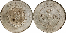 (t) CHINA. Szechuan. Dollar, Year 1 (1912). PCGS AU-50.

L&M-366; KM-Y-456. A boldly struck Dollar with luster remaining in the fields and an even, ...