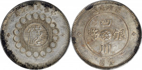 (t) CHINA. Szechuan. Dollar, Year 1 (1912). PCGS Genuine--Environmental Damage, AU Details.

L&M-366; K-775; KM-Y-456. A sharply detailed and light ...