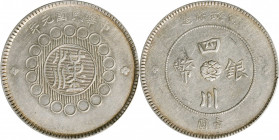 (t) CHINA. Szechuan. Dollar, Year 1 (1912). PCGS EF-45.

L&M-366; KM-Y-456; WS-0778. A wholesome and presentable circulated Dollar, with light gray ...
