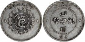 (t) CHINA. Szechuan. Dollar, Year 1 (1912). PCGS EF-40.

L&M-366; K-775; KM-Y-456. A gray-toned Dollar exhibiting good strike detail, and some minor...