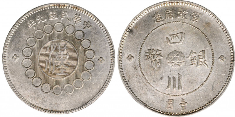(t) CHINA. Szechuan. Dollar, Year 1 (1912). PCGS Genuine--Harshly Cleaned, EF De...