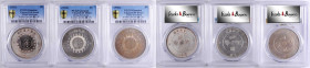 (t) CHINA. Szechuan. Trio of Dollars (3 Pieces), Year 1 (1912). All PCGS Genuine--Cleaned, EF Detail Certified.

L&M-366; KM-Y-456; WS-0778.

Esti...