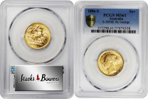 AUSTRALIA. Sovereign, 1886-S. Sydney Mint. Victoria. PCGS MS-61.

S-3858E; Fr-11; KM-6. St. George and the dragon reverse. A bag marked Sovereign, b...