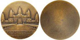 CAMBODIA. Cambodia - France. Colonial Exhibition/Angkor Wat Uniface Bronze Medal, 1931. By Arthus-Bertrand in Paris. CHOICE UNCIRCULATED.

Diameter:...