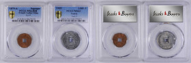 FRENCH COCHIN CHINA. Duo of Minors (2 Pieces), 1879 & 1905. Both PCGS Certified.

1) Tonkin (North Vietnam). 1/600 Piastre, 1905. MS-63. KM-1; Lec-3...