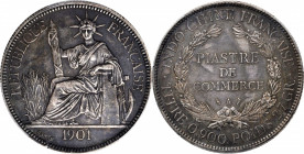 FRENCH INDO-CHINA. Piastre, 1901-A. Paris Mint. PCGS AU-53.

KM-5a.1; Gad-35; Lec-284. A deeply toned example with very few marks for the grade.

...
