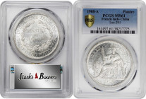 FRENCH INDO-CHINA. Piastre, 1908-A. Paris Mint. PCGS MS-61.

KM-5a.1; Gad-35; Lec-291. A well struck Piastre with pleasing cartwheel luster, and a f...