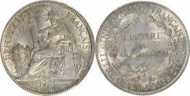 FRENCH INDO-CHINA. Piastre, 1921. San Francisco Mint. PCGS MS-62.

KM-5a.2; Lec-296. A handsome Piastre with frosty luster throughout and just a hin...
