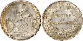 FRENCH INDO-CHINA. Piastre, 1922. PCGS AU-55.

KM-5a.2; Lec-298; Gad-35. Variety without mintmark. A lightly worn but wholesome Piastre, with satiny...