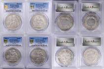 FRENCH INDO-CHINA. Quartet of Piastres (4 Pieces), 1895-1926. Paris Mint. All PCGS Certified.

1) 1895-A. Genuine--Tooled, VF Detail. KM-5; Lec-275....