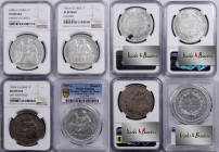 FRENCH INDO-CHINA. Quartet of Piastres (4 Pieces), 1898-1907. Paris Mint. All PCGS or NGC Certified.

1) 1898-A. NGC EF Details--Harshly Cleaned. KM...