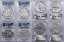 FRENCH INDO-CHINA. Quartet of Piastres (4 Pieces), 1906-21. All PCGS Certified.

1) 1906-A. Paris Mint. Genuine--Harshly Cleaned, AU Detail. KM-5a.1...