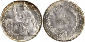 FRENCH INDO-CHINA. 20 Centimes, 1937. Paris Mint. PCGS MS-66.

KM-17.2; Lec-236. A gorgeous, bright and fully lustrous example of this one-year type...