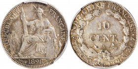 FRENCH INDO-CHINA. 10 Centimes, 1898-A. Paris Mint. PCGS AU-58.

KM-9; Lec-140. A wholesome and lightly toned coin with abundant luster remaining in...