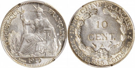 FRENCH INDO-CHINA. 10 Centimes, 1919-A. Paris Mint. PCGS MS-64.

KM-9; Lec-156. A bright and largely untoned coin with lovely, crisp surfaces.

Es...