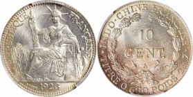 FRENCH INDO-CHINA. 10 Centimes, 1923-A. Paris Mint. PCGS MS-64.

KM-16.1; Lec-164. A boldly struck coin with blazing bright luster on the obverse an...