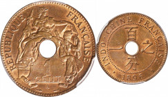FRENCH INDO-CHINA. Centime, 1896-A. Paris Mint. PCGS MS-64 Red Brown.

KM-8; Lec-50. A lustrous and pleasing Cent with mint red bloom throughout the...