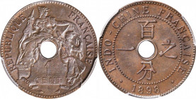 FRENCH INDO-CHINA. Centime, 1898-A. Paris Mint. PCGS MS-64 Brown.

KM-8; Lec-53. An attractive Cent with silky luster and deep brown patina througho...