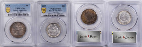 FRENCH INDO-CHINA. Duo of 50 and 20 Centimes (2 Pieces), 1936 & 1937. Both PCGS Certified.

1) 50 Cents. 1936. MS-64. KM-4a.2; Lec-261. 2) 20 Cents....
