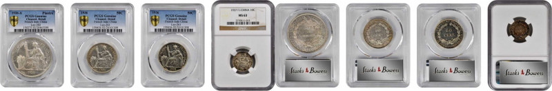 FRENCH INDO-CHINA. Quartet of Silver (4 Pieces), 1926-37. All PCGS or NGC Certif...