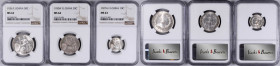 FRENCH INDO-CHINA. Trio of Silver Minors (3 Pieces), 1927-36. All NGC Certified.

1) 50 Cents, 1936. MS-63. KM-4a.2. 2) 20 Cents, 1930-A. Paris Mint...