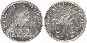 FRENCH INDO-CHINA. Nickel 10 Centimes Essai (Pattern), 1939. PCGS SPECIMEN-65.

KM-E32; Lec-176. A RARE Pattern, with reflective, prooflike fields a...