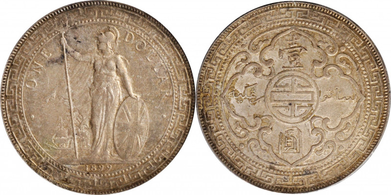 GREAT BRITAIN. Trade Dollar, 1899-B. Bombay Mint. PCGS AU-55.

KM-T5; Prid-8. ...