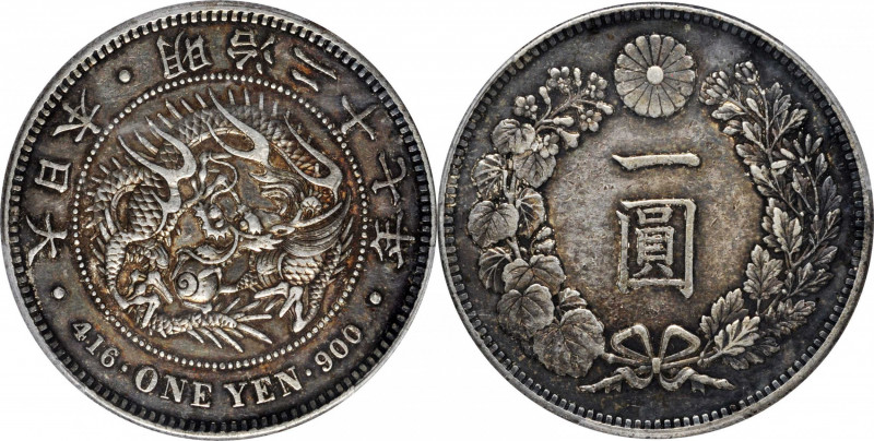 JAPAN. Yen, Year 27 (1894). Osaka Mint. Mutsuhito (Meiji). PCGS EF-45.

KM-Y-A...