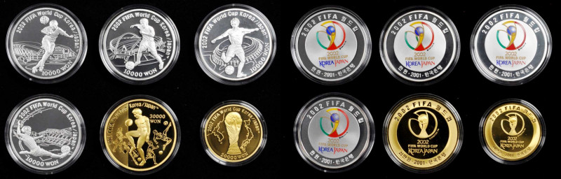 KOREA, SOUTH. World Cup Proof Set (6 Pieces), 2001-02. Average Grade: CHOICE PRO...