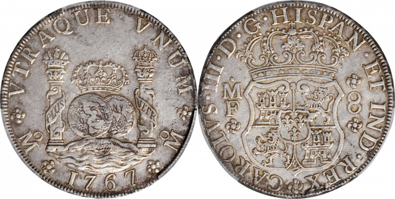 MEXICO. 8 Reales, 1767-Mo MF. Mexico City Mint. Charles III. PCGS EF-45.

KM-1...