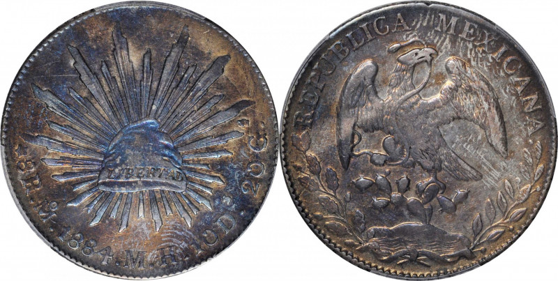 MEXICO. 8 Reales, 1884-Mo MH. Mexico City Mint. PCGS AU-50.

KM-377.10; DP-Mo6...