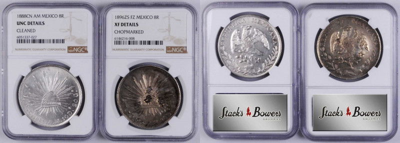 MEXICO. Duo of 8 Reales (2 Pieces), 1888 & 1896. Both NGC Certified.

1) 8 Rea...